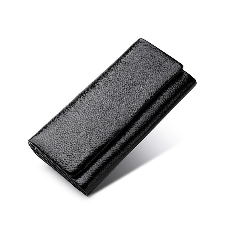 Women's Litchi Pattern Top Layer Cowhide Fashion Ladies Wallets