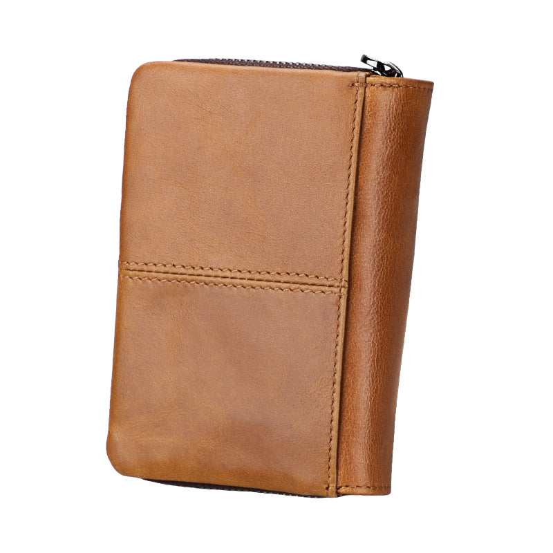 Women's Leather For Man Crazy Horse Zipper Men's Wallets