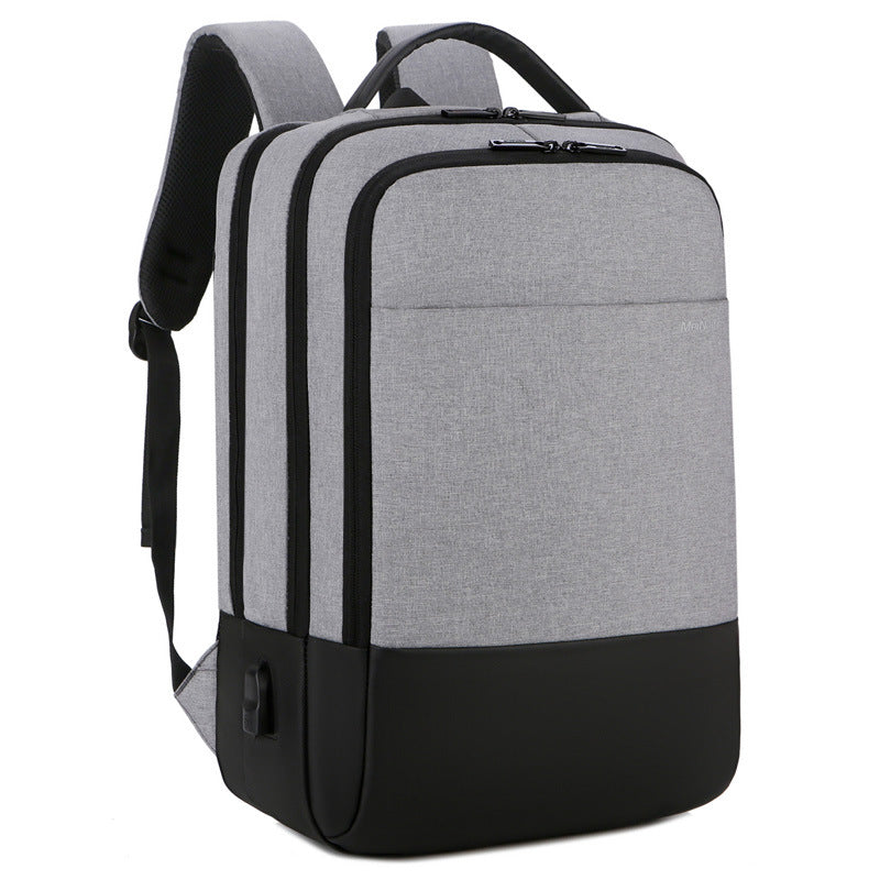 Men's Simple Waterproof Multifunctional Business Commute Inch Backpacks