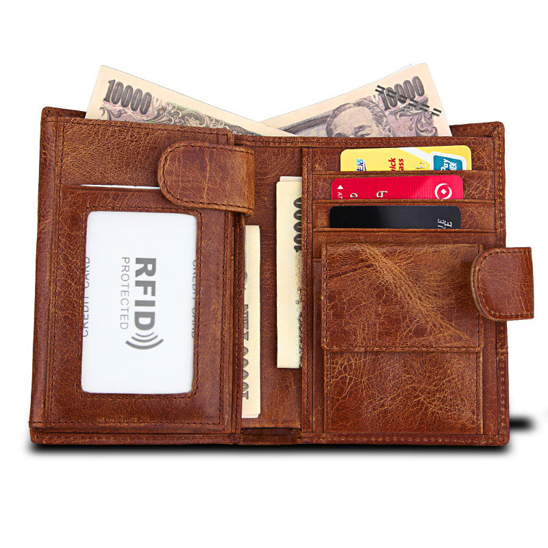 Men's First Layer Cowhide Vintage Fashion Genuine Men's Wallets