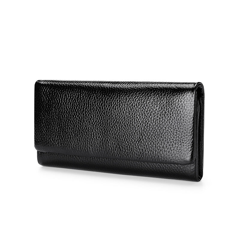 Women's Litchi Pattern Top Layer Cowhide Fashion Ladies Wallets
