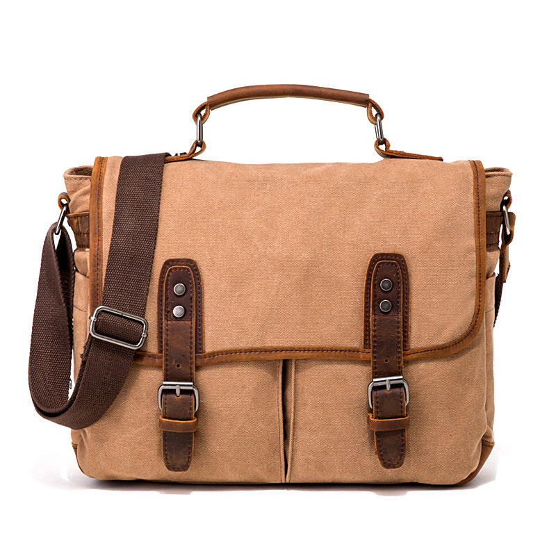Men's Flying Vintage Canvas Crazy Horse Leather Men's Messenger Bags