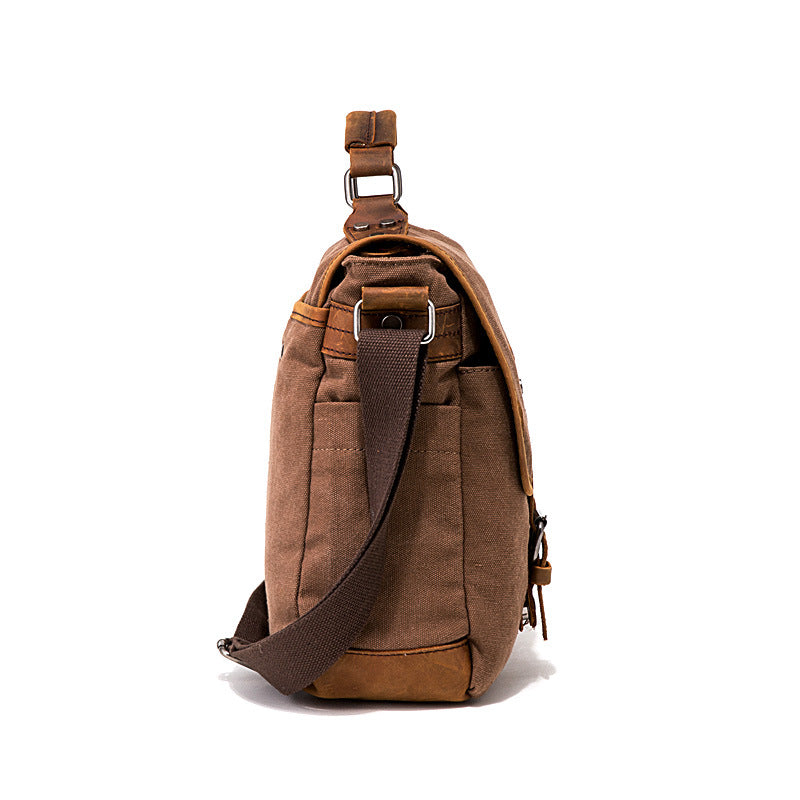 Men's Flying Vintage Canvas Crazy Horse Leather Men's Messenger Bags