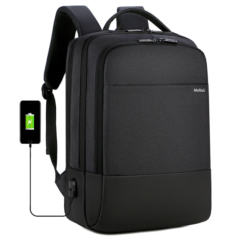 Men's Simple Waterproof Multifunctional Business Commute Inch Backpacks