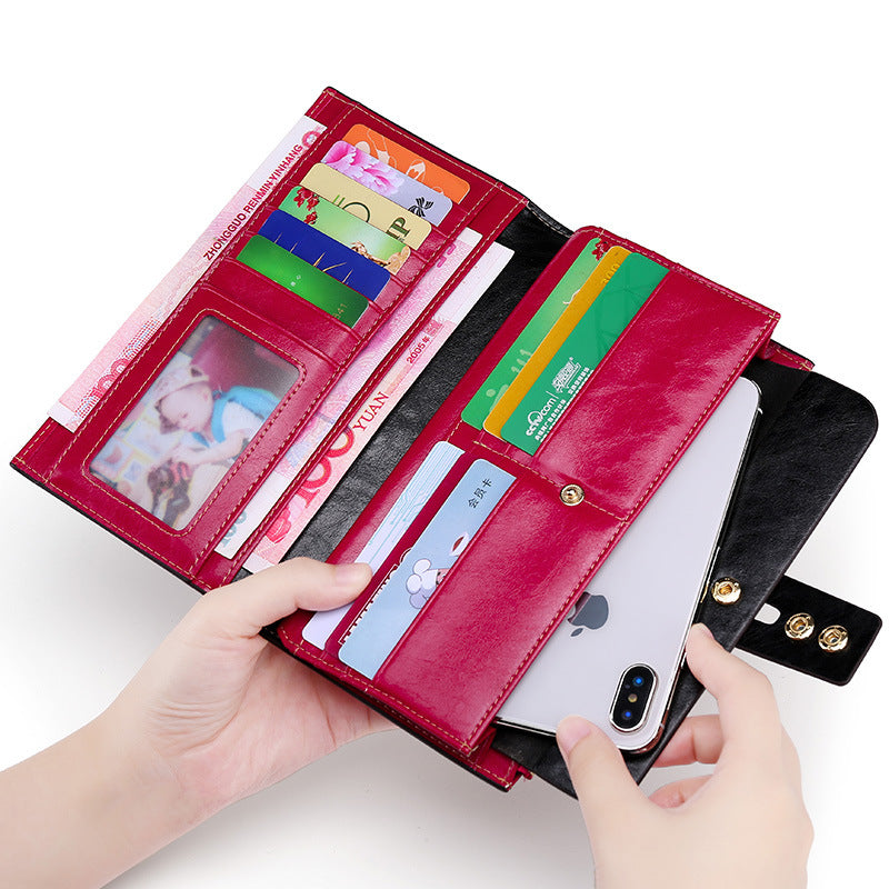 Women's & Men's & Leather Fashion Long Ladies Wallets