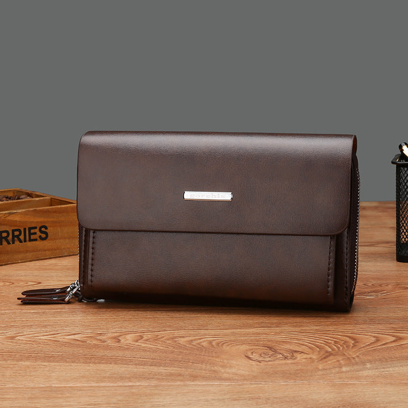 Men's Clutch Fashion Double Zip Large Capacity Men's Handbags
