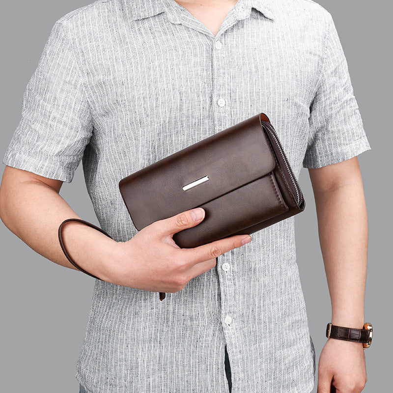 Men's Clutch Fashion Double Zip Large Capacity Men's Handbags