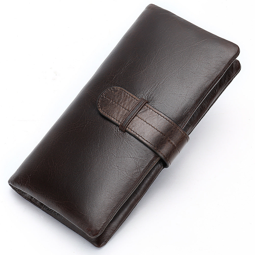Men's Leather Long Business First Layer Cowhide Men's Wallets