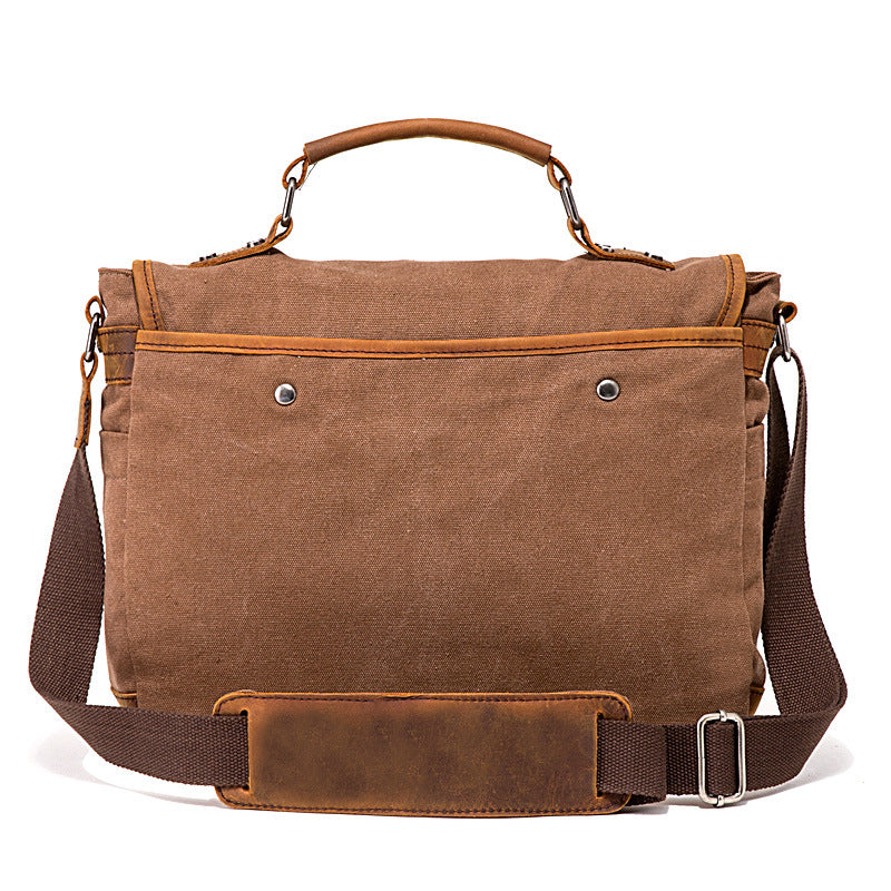 Men's Flying Vintage Canvas Crazy Horse Leather Men's Messenger Bags