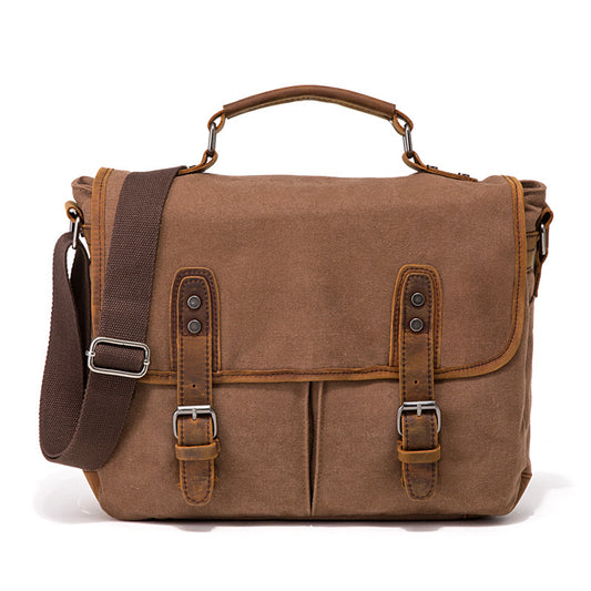 Men's Flying Vintage Canvas Crazy Horse Leather Men's Messenger Bags