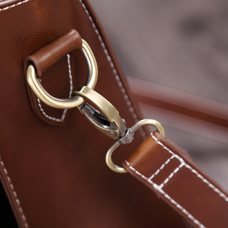 Men's Crazy Horse Horizontal Retro For Men's Briefcases