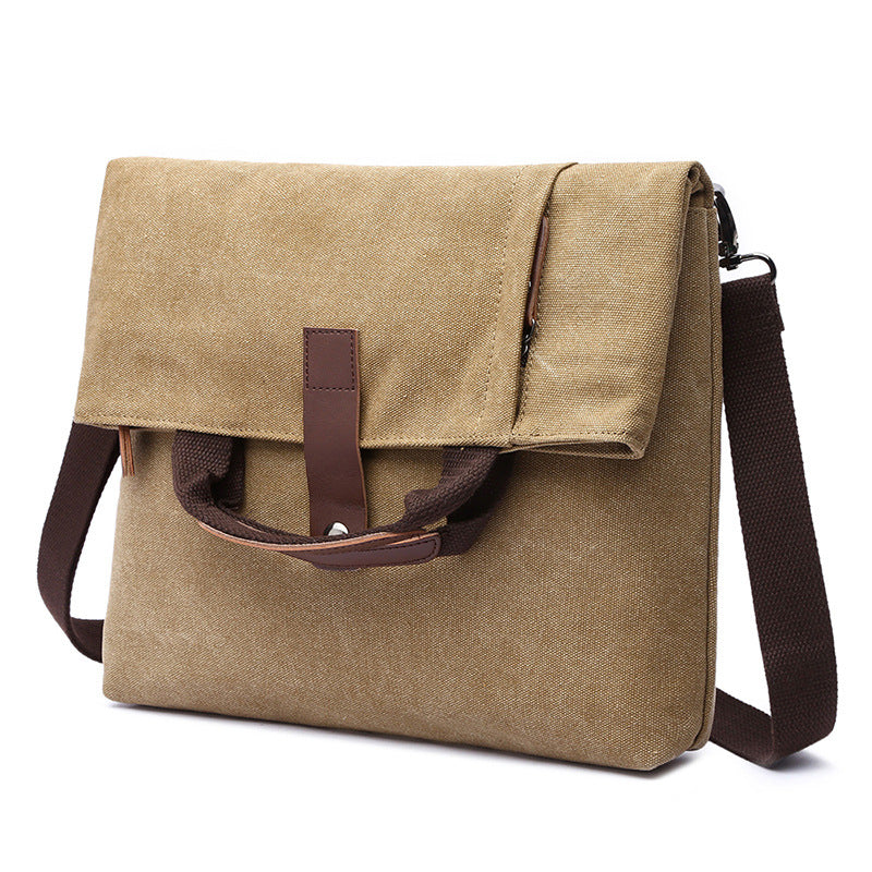 Men's Fashion Canvas Diagonal Solid Color Men's Messenger Bags