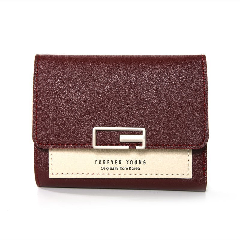 Women's Contrast Color Versatile Fresh Short Fashion Mini Ladies Wallet