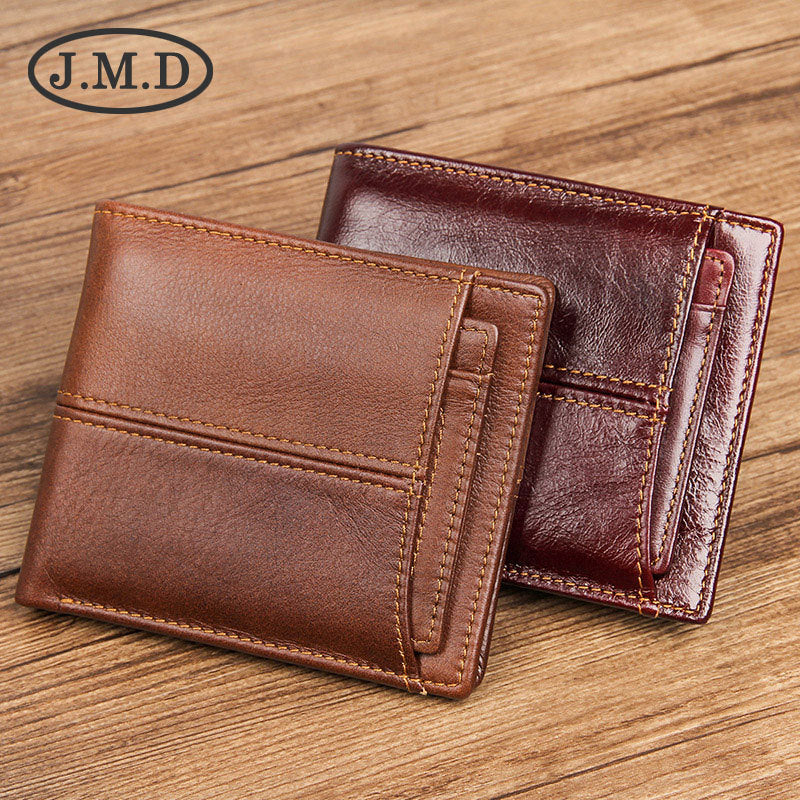 Men's Leather Swiping First Layer Short Cowhide Men's Wallets