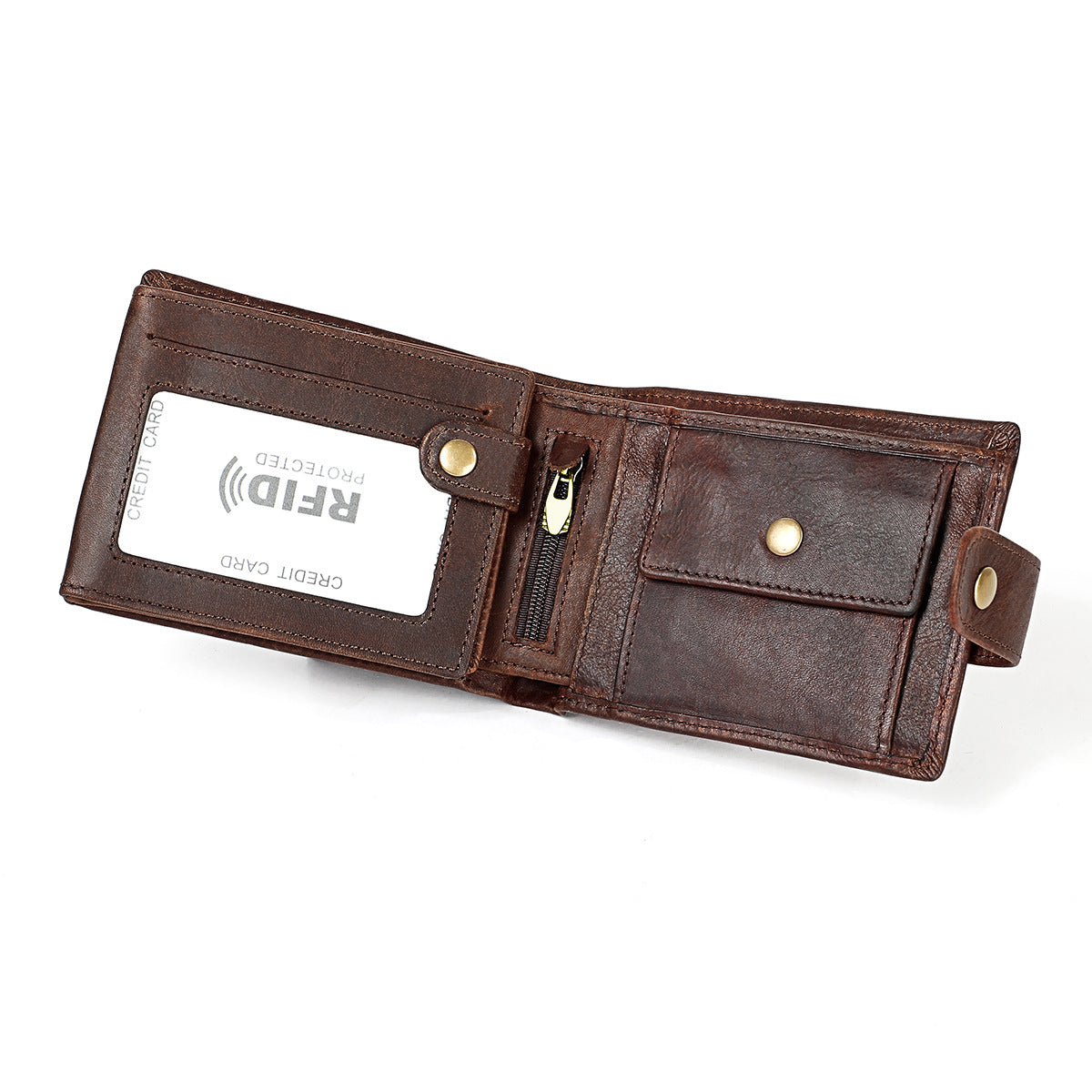 Men's Genuine Leather Crazy Horse Multiple Slots Men's Wallets