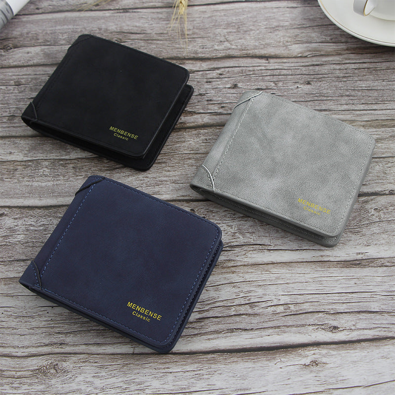 Men's Frosted Short Large Capacity Multifunctional Leisure Men's Wallet