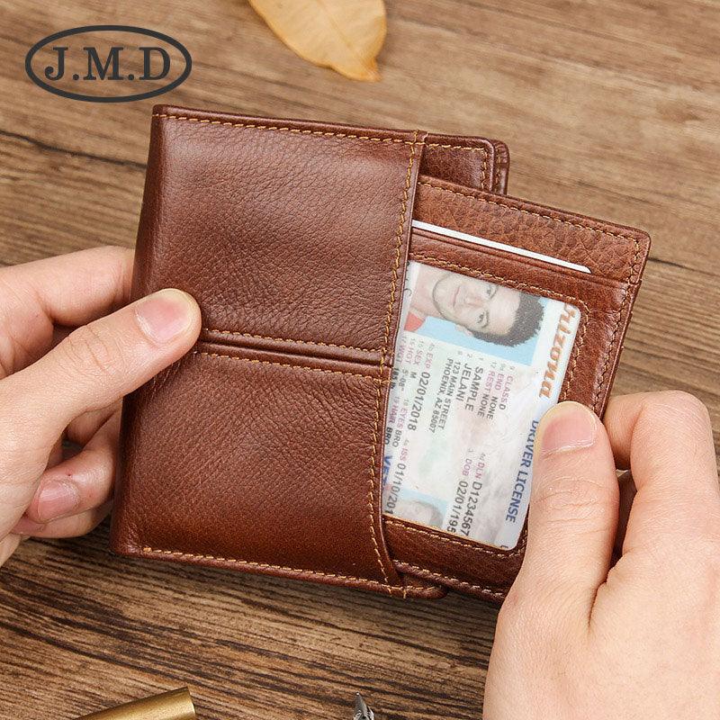 Men's Leather Swiping First Layer Short Cowhide Men's Wallets