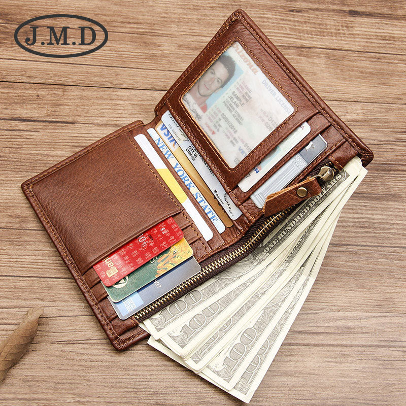 Men's Leather Swiping First Layer Short Cowhide Men's Wallets