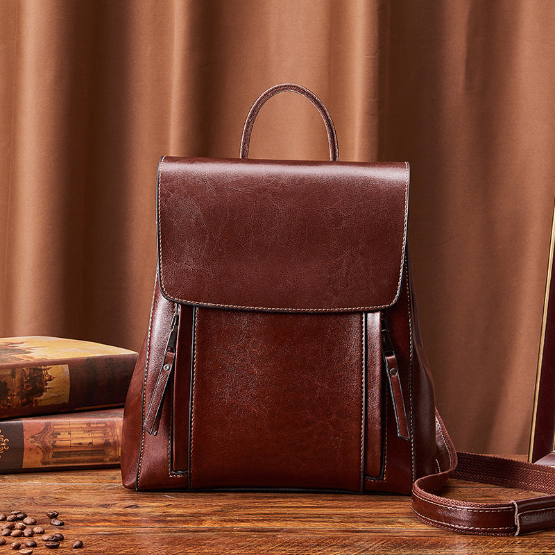 Women's Cool Genuine Leather Retro Trendy Backpacks