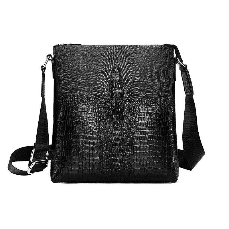 Men's Business Embossed Crocodile Pattern Bone Tail Men's Shoulder Bags