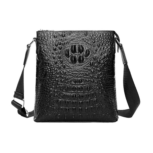 Men's Business Embossed Crocodile Pattern Bone Tail Men's Shoulder Bags