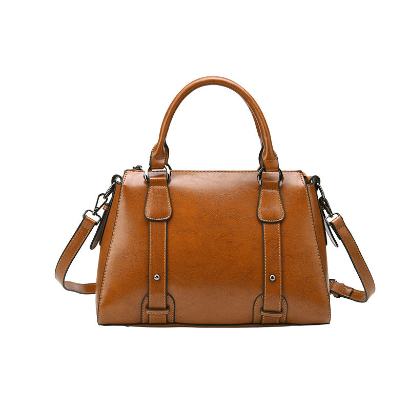 Women's Korean Style Fashion First Layer Cowhide Women's Handbag