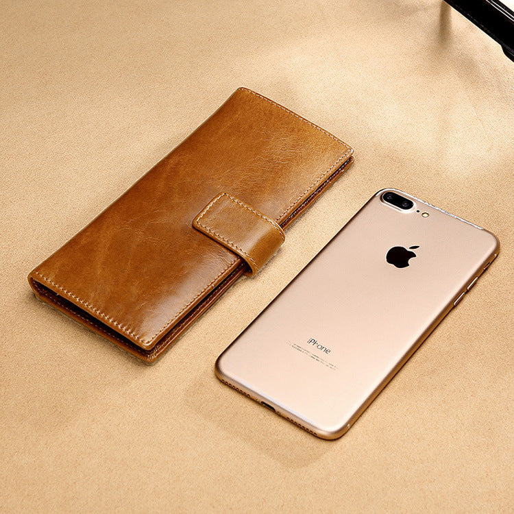 Men's Large Capacity First Layer Cowhide Business Card Holder