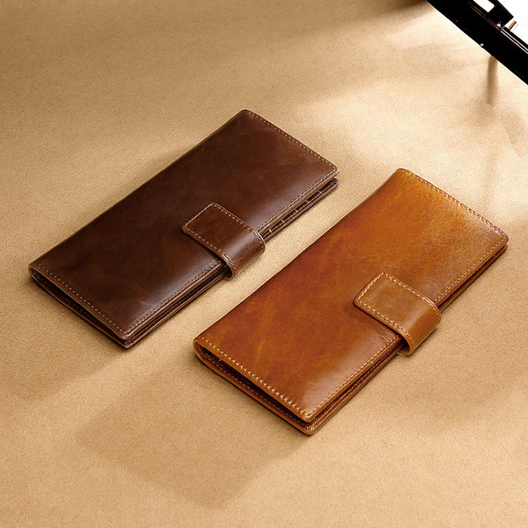 Men's Large Capacity First Layer Cowhide Business Card Holder