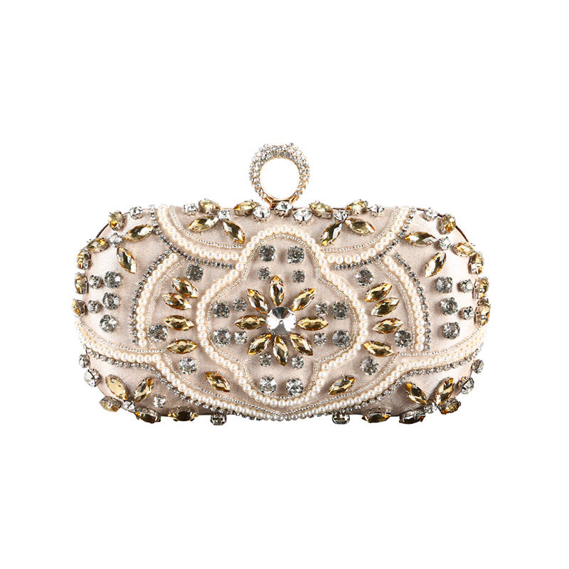 Diamond Handmade Pearl Embroidery Banquet Clutch Evening Bags