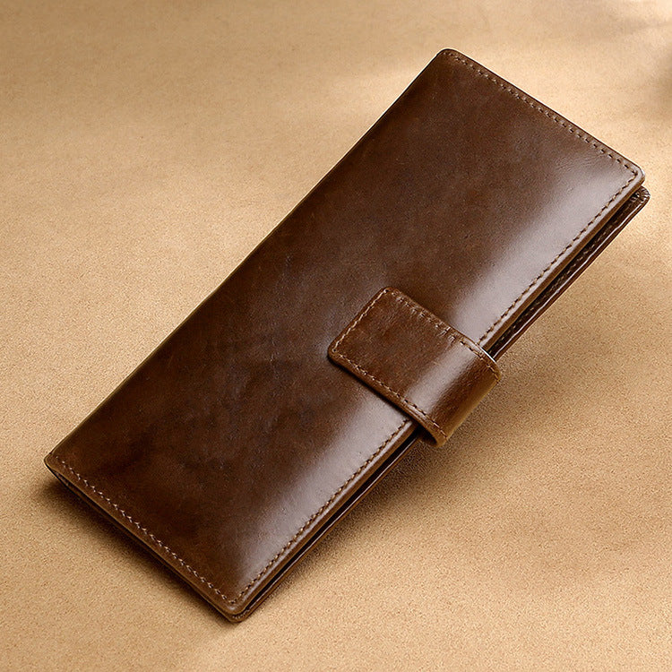 Men's Large Capacity First Layer Cowhide Business Card Holder