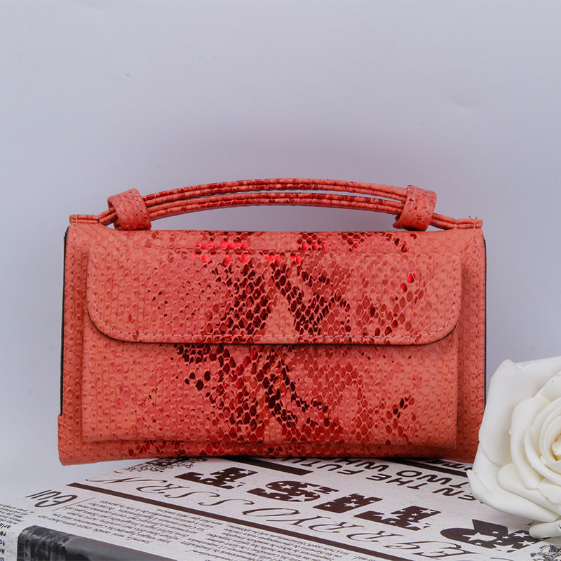 Women's Korean Style Wrist Snake Pattern Clutch Ladies Wallets