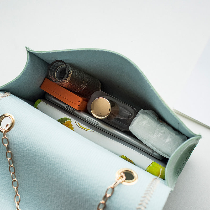 Korean Mini Contrast Color Chain Oblique Female Women's Messenger Bag