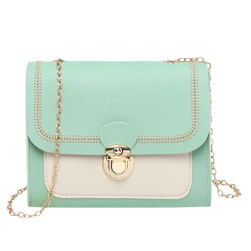 Korean Mini Contrast Color Chain Oblique Female Women's Messenger Bag