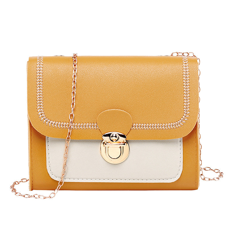 Korean Mini Contrast Color Chain Oblique Female Women's Messenger Bag