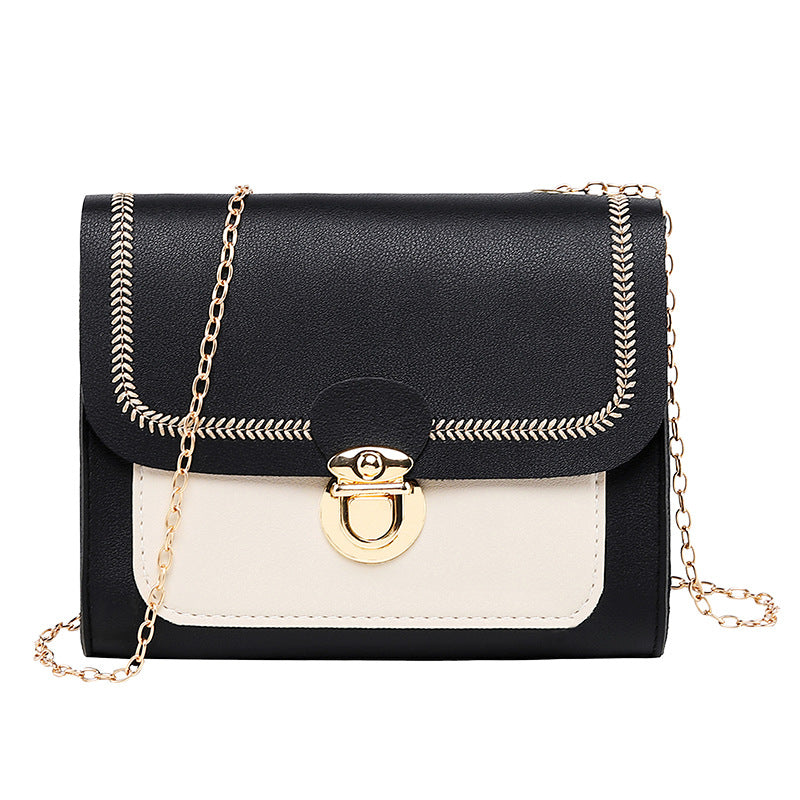 Korean Mini Contrast Color Chain Oblique Female Women's Messenger Bag