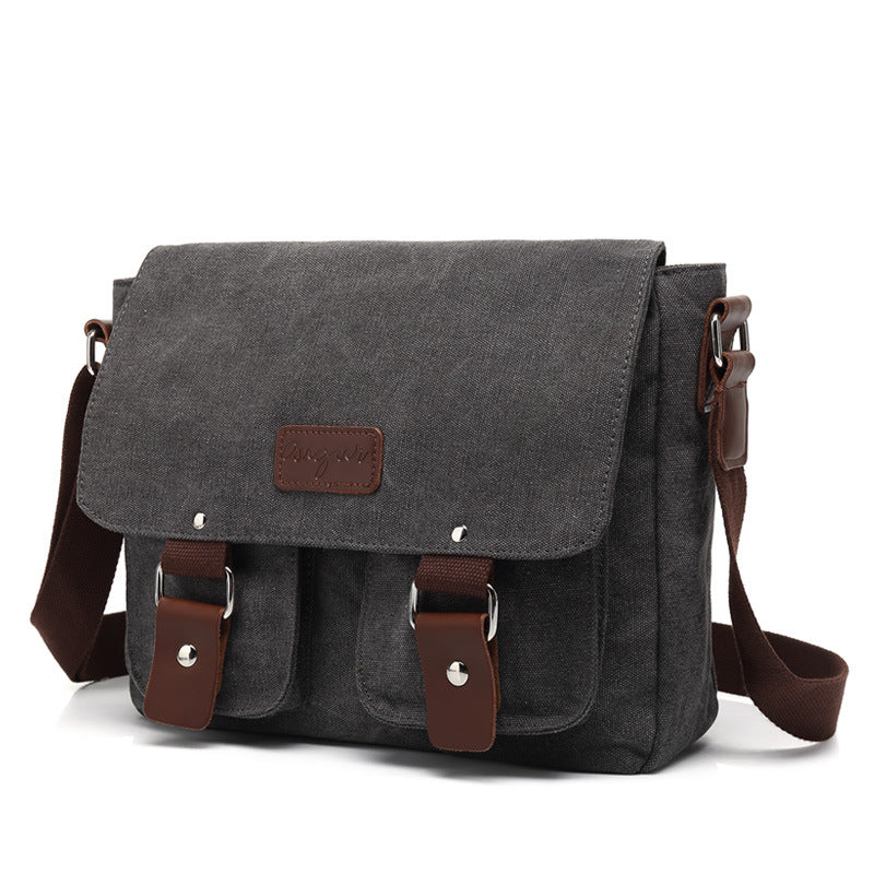 Men's Flying Grid Canvas Vintage Horizontal Unisex Men's Messenger Bags