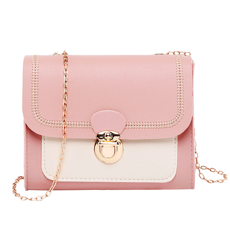Korean Mini Contrast Color Chain Oblique Female Women's Messenger Bag