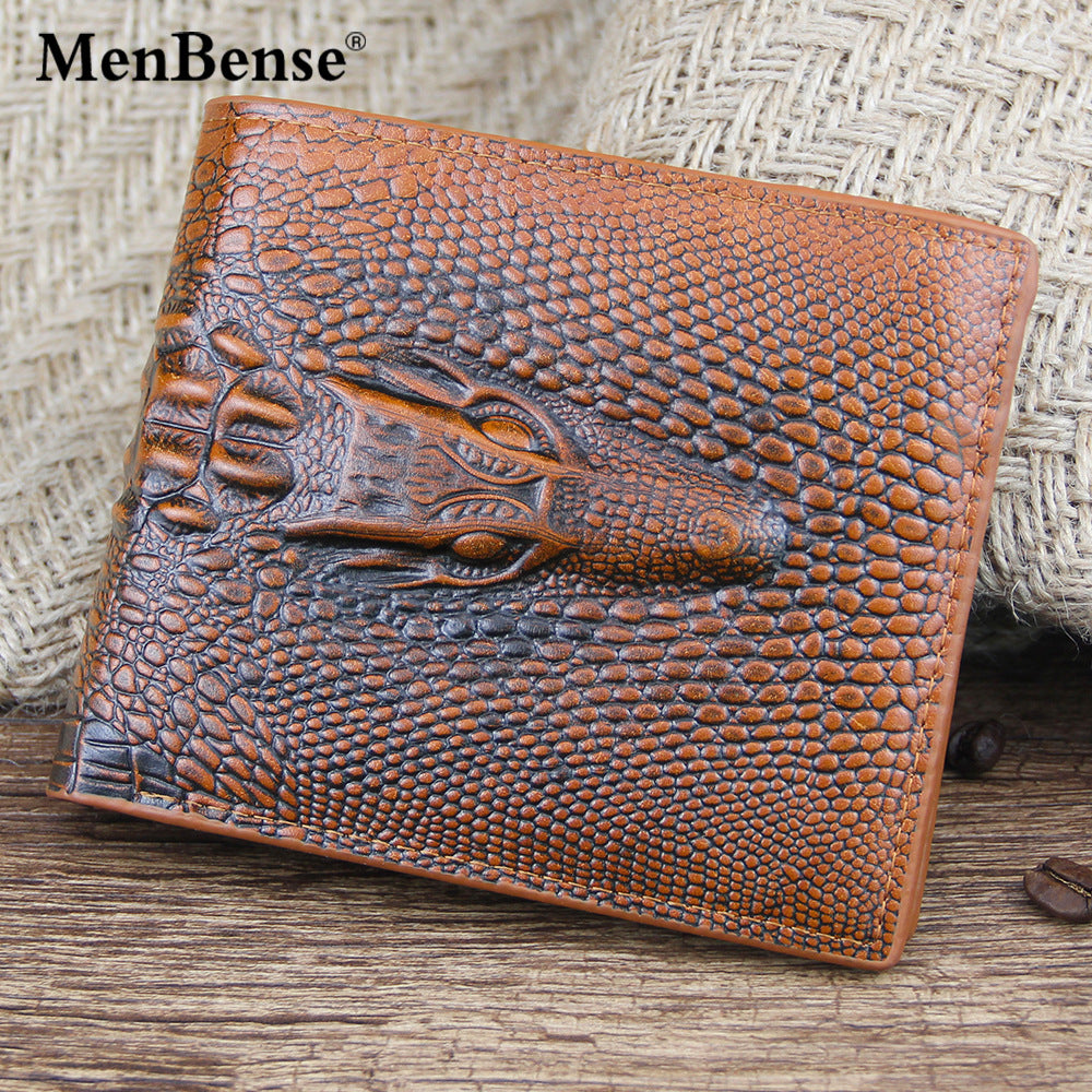 Men's Fashion Classic Crocodile Pattern Short Cheap Men's Wallet