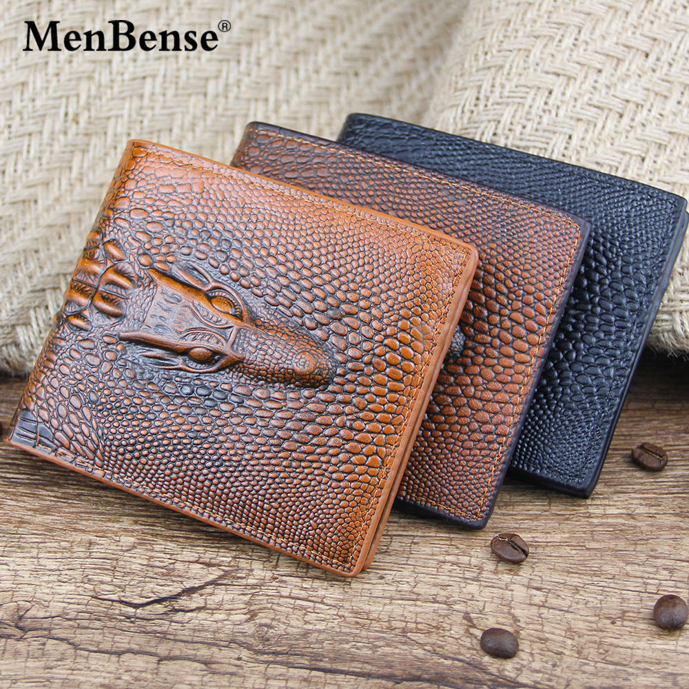 Men's Fashion Classic Crocodile Pattern Short Cheap Men's Wallet