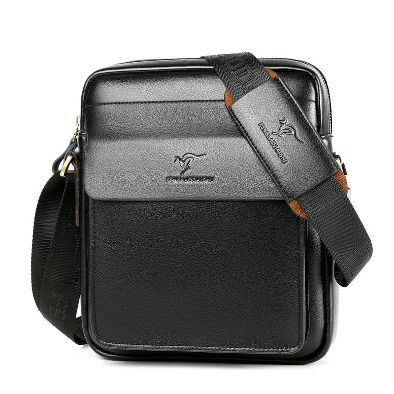 Men's Man Business Leather Vertical Fashion Trendy Backpacks