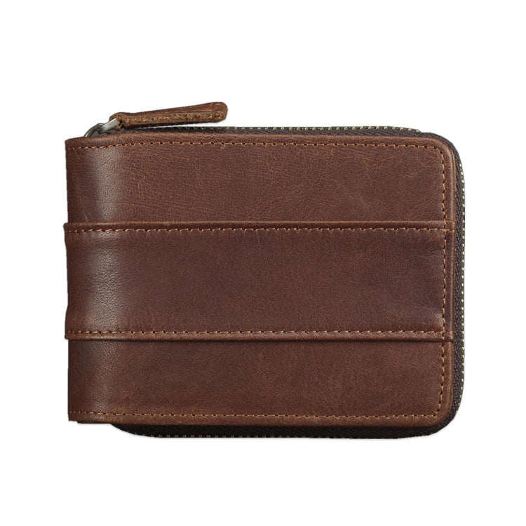 Leather Short Horizontal First Layer Cowhide Leisure Men's Wallets