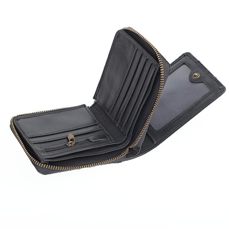 Leather Short Horizontal First Layer Cowhide Leisure Men's Wallets