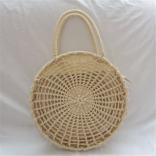 Women's Straw Handmade Woven Hollowed Round Fashionable Bags
