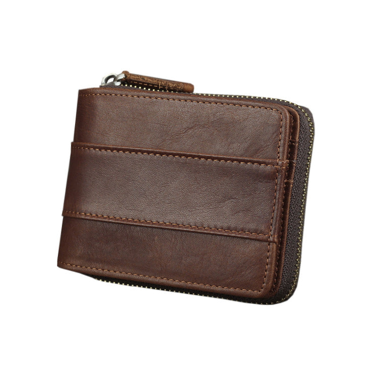 Leather Short Horizontal First Layer Cowhide Leisure Men's Wallets