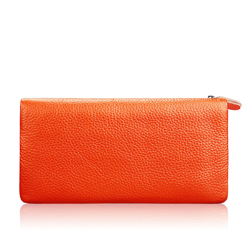 Women's Cowhide Exquisite High Quality Candy Color Fashion Ladies Wallets