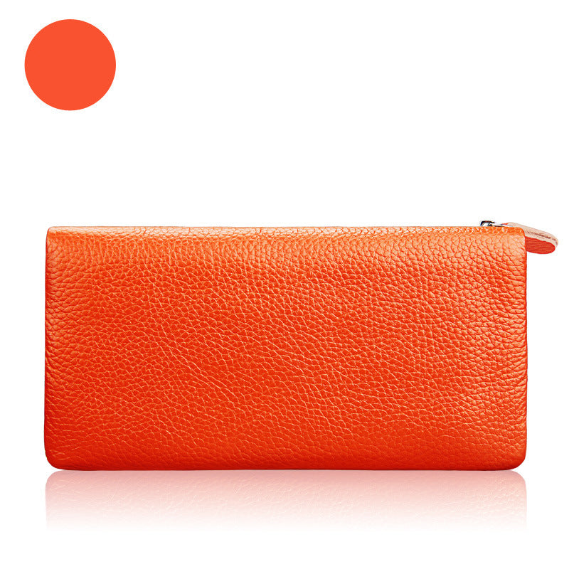 Women's Cowhide Exquisite High Quality Candy Color Fashion Ladies Wallets