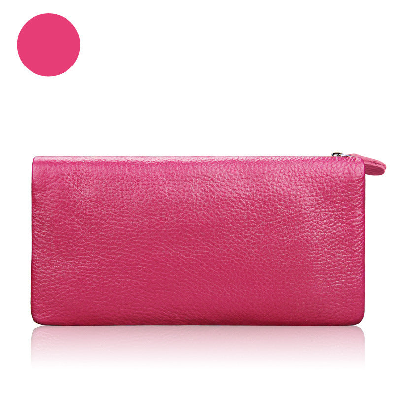 Women's Cowhide Exquisite High Quality Candy Color Fashion Ladies Wallets