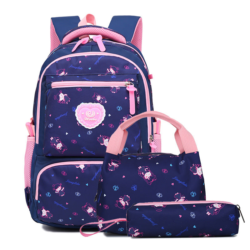 Secondary Printed Three-piece Set Nylon Cartoon Backpacks