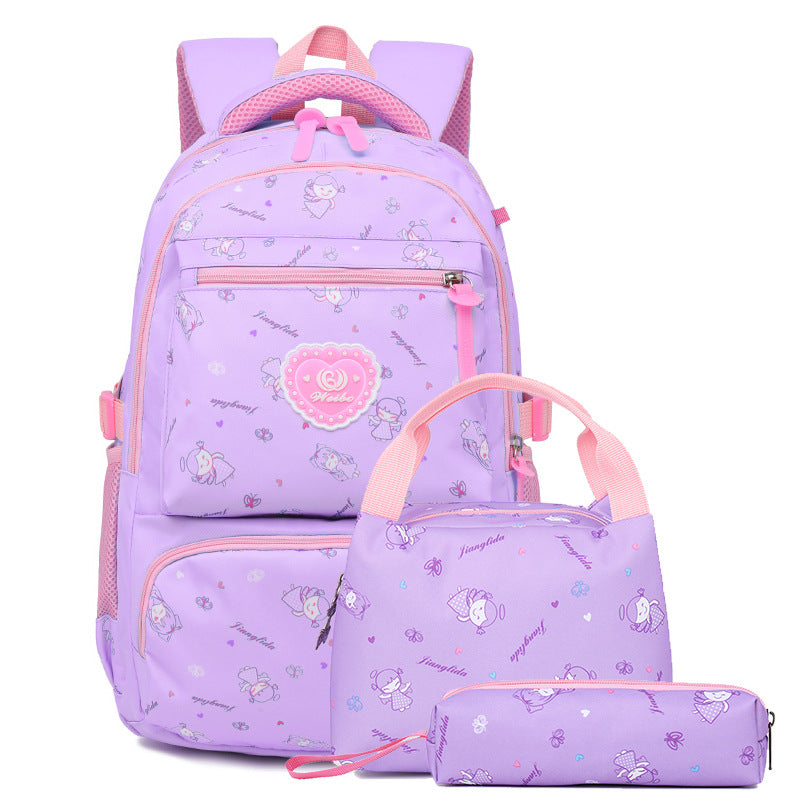 Secondary Printed Three-piece Set Nylon Cartoon Backpacks