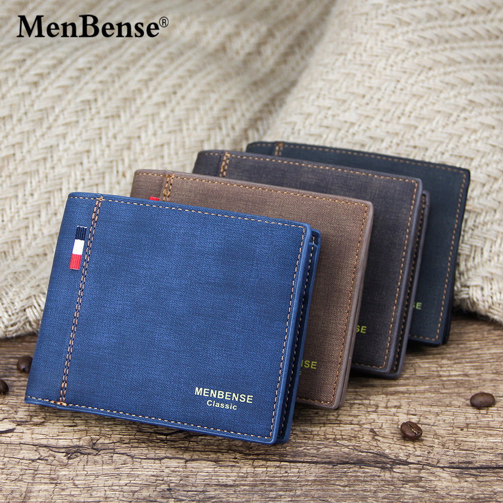 Men's Frosted Short Large Capacity Fashion Retro Men's Wallets